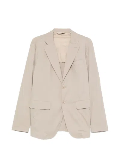 Aspesi Notch-lapel Single-breasted Blazer In Brown