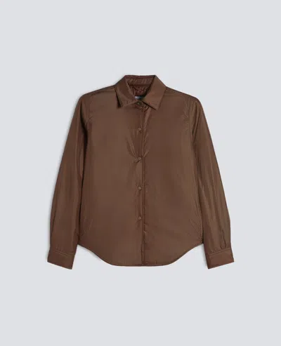 Aspesi Nylon Glue Shirt Jacket In Brown