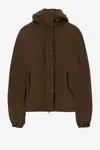 Aspesi Brown Nylon Jacket With Adjustable Hood In Brown