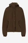 Aspesi Brown Nylon Jacket With Adjustable Hood In Brown