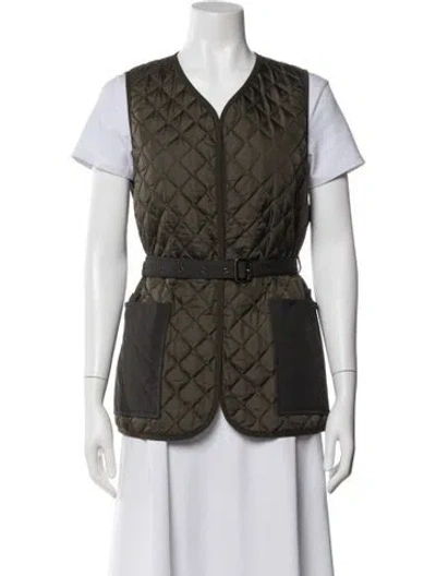 Pre-owned Aspesi Nylon Printed Vest In Green