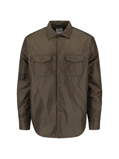 Aspesi Nylon Shirt Jacket In Green