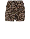 Aspesi Nylon Short Pants With Leo Pattern In Brown