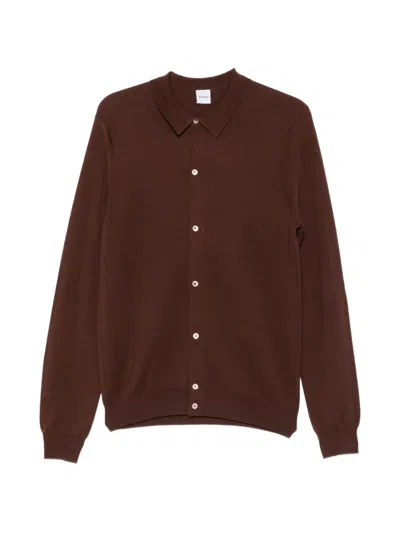 Aspesi Obet Merino Wool Cardigan Sweater In Yellow