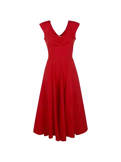 Aspesi Open Back Dress In Red