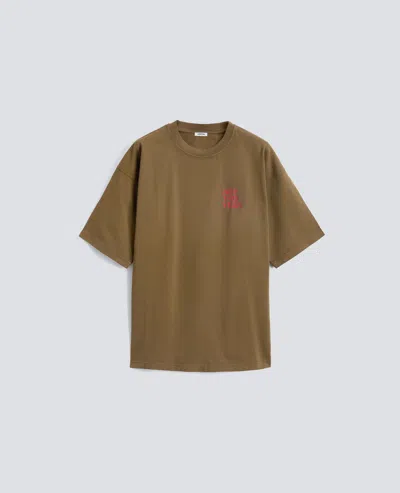 Aspesi Organic Cotton Jersey T-shirt With -not This Year- Print In Brown