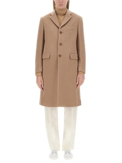 Aspesi Classic Oversize Coat With Notched Lapel In Beige