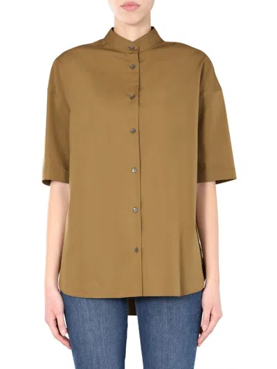 Aspesi Oversize Fit Shirt In Brown