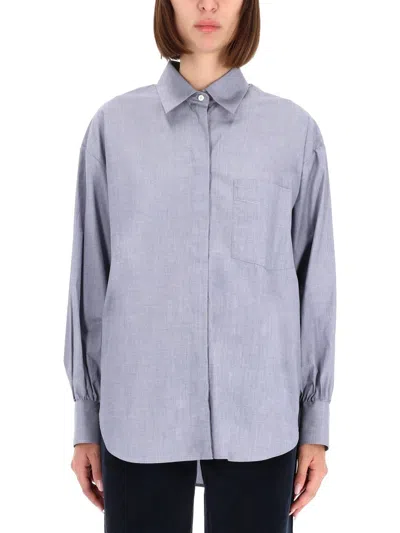 Aspesi Oversized Cotton Button-up Shirt In Purple
