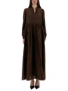 Aspesi Cotton Muslin Draped Long Dress