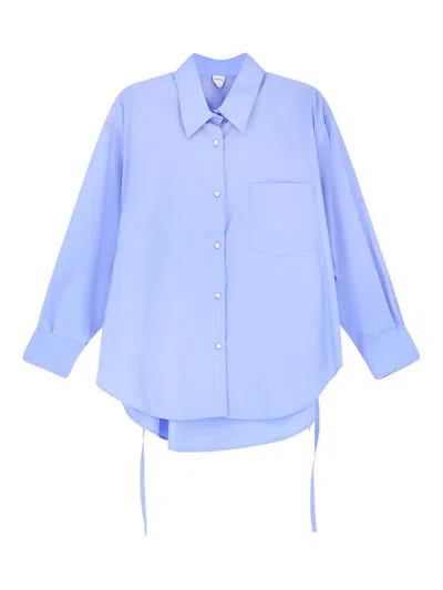 Aspesi Oversized Cotton Shirt In Blue