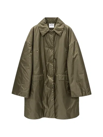 Aspesi Oversized Single-breasted Coat In Green