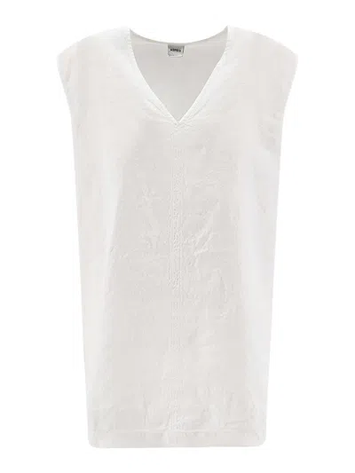 Aspesi Oversized Top In Lived Linen In White