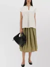 Aspesi Oversized V Neck Top With Cap Sleeves