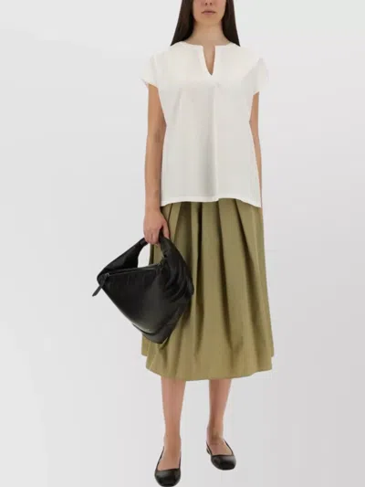 ASPESI OVERSIZED V NECK TOP WITH CAP SLEEVES