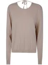 Aspesi Round Neck Sweater In Beige