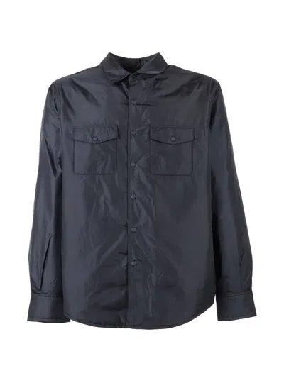 Aspesi Padded Chest-pocket Shirt In Black