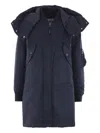 Aspesi Drawstring Hooded Padded Coat In Blue