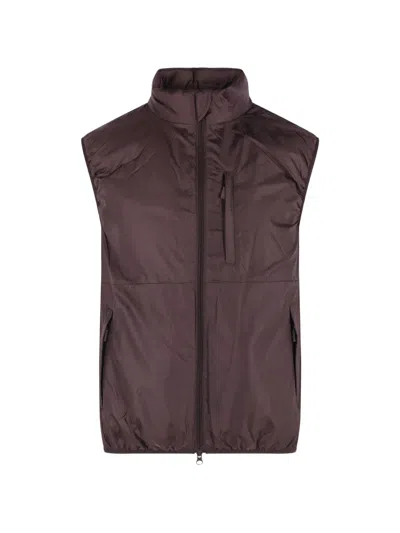 Aspesi Padded High-collar Gilet In Brown