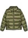 Aspesi Budd Puffer Jacket In Green Satin Fabric In Green