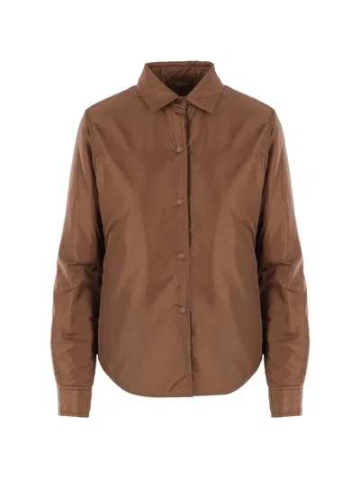 Aspesi Glue Padded Overshirt In Brown
