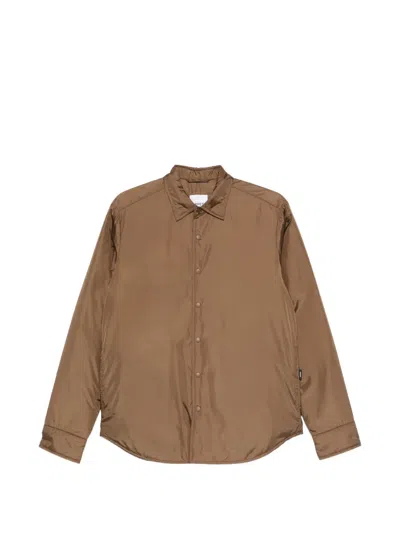 Aspesi Padded Press-stud Shirt In Brown