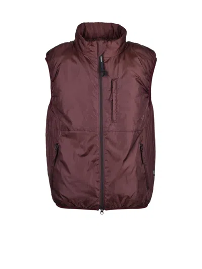 Aspesi Padded Red Nylon Vest With Thermore Insulation