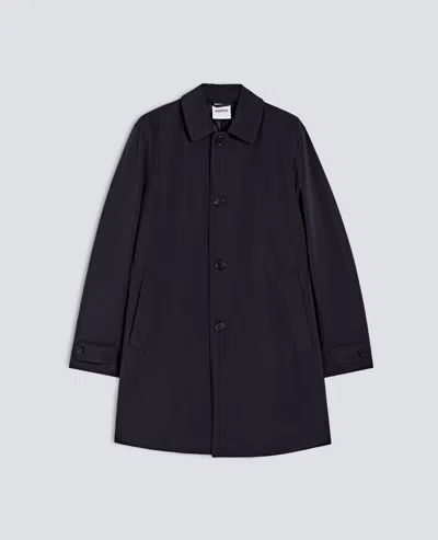 Aspesi Padded Single-breasted Polyester Twill Coat - Navy In Black