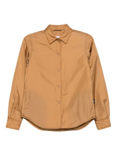 Aspesi Padded Snap-fastening Shirt In Brown