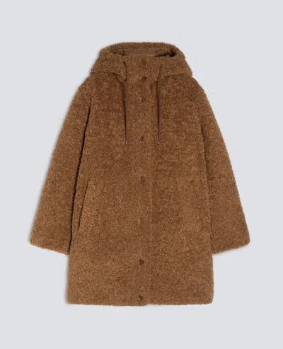 Aspesi Padded Teddy Ecofur Parka - Tobacco In Brown