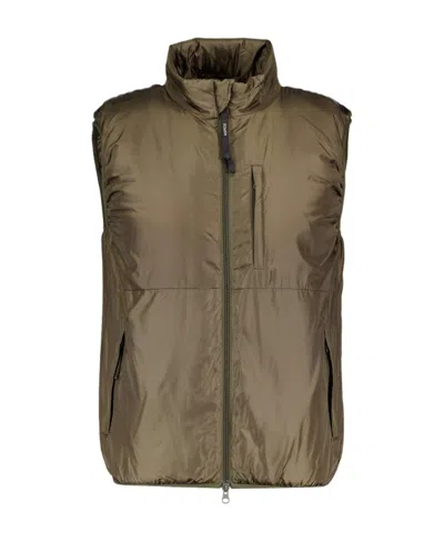Aspesi Padded Zip-up Gilet In Brown
