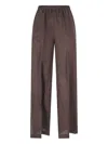 Aspesi Straight Leg Trousers Elastic Waistband In Brown