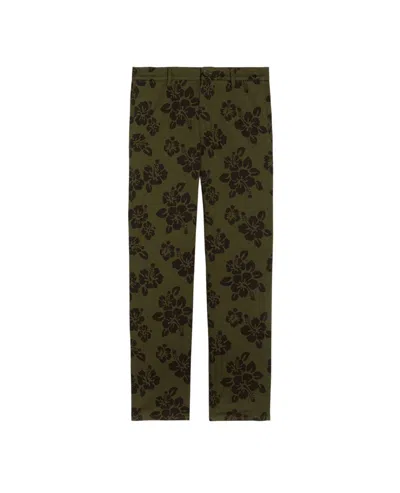 Aspesi Pantalon Estampado Hibisco Khaki In Multi