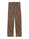 Aspesi Stretch Cotton Pants With Leopard Print In Animal Print