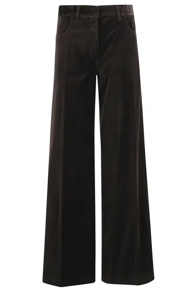 Aspesi Wide-leg Casual Pants In Black