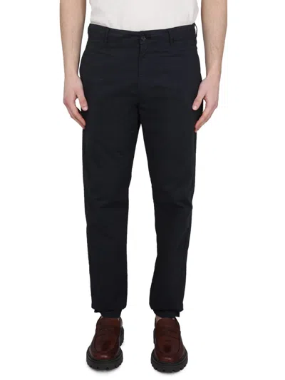 Aspesi Twill Straight-leg Trousers In Blue