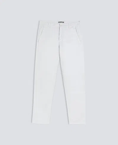 Aspesi Pantalone Chino In Gabardina Di Cotone Tinto Capo - Perla In White