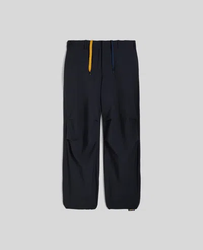 Aspesi Pantalone In Tela Di Lana-poliestere Comfort "wash And Wear" - Navy