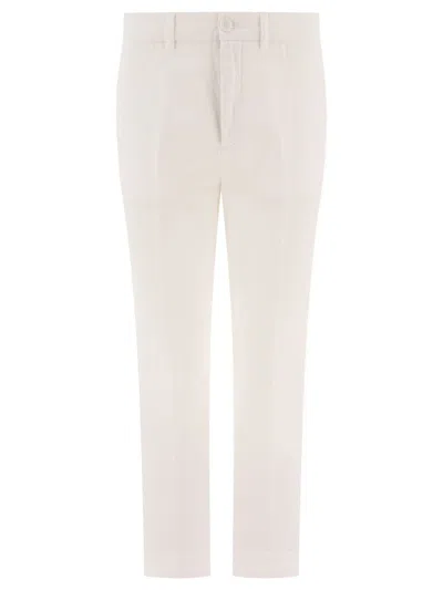 Aspesi Casual Pants With Waist And Loop Straps In White
