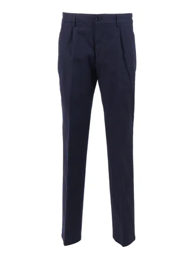 Aspesi Straight-leg Tailored Pants With Classic Detailing In Blue