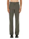 Aspesi Straight-leg Cotton Pants With Mid-rise Waist And Belt Loops In Green