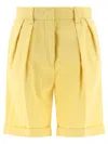 Aspesi Pleat Effect Plain Trouser Shorts In Yellow