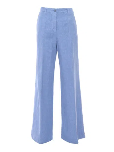 Aspesi High Waist Casual Pants In Blue