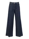 Aspesi High-waisted Wide-leg Jeans With Flared Silhouette In Blue