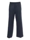 Aspesi Tailored High-waist Pants With Wide Legs In Blue