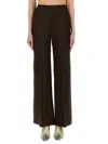 Aspesi Viscose Trousers In Brown In Black