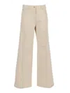 Aspesi High-waisted Wide-leg Pants With Belt Loops And Seam Details In Neutral