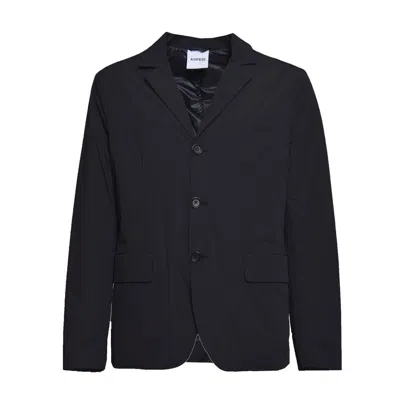 Aspesi Paper Stretch Nylon Jacket In Blue In Black