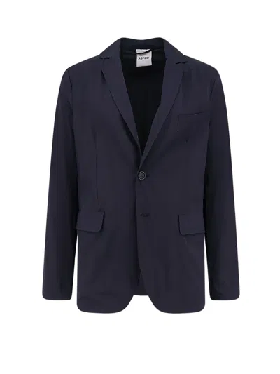 Aspesi Paperino Stretch Nylon Blazer In Blue