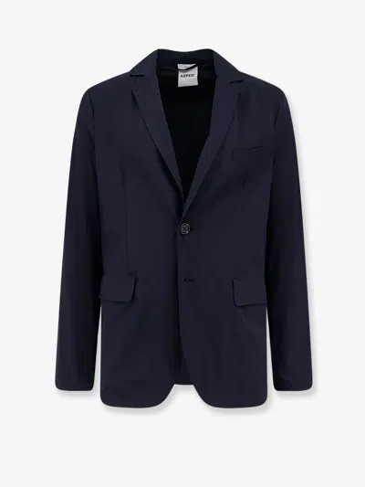 Aspesi Paperino Stretch Nylon Blazer In Blue